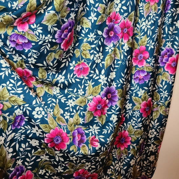 vintage Dentelle vivid retro satin floral slip dress, small - Picture 4 of 8